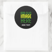 STICKER ROND MODÈLE DE TEXTE D'IMAGE NOIRE SIMPLE ET MODERNE (Sac)