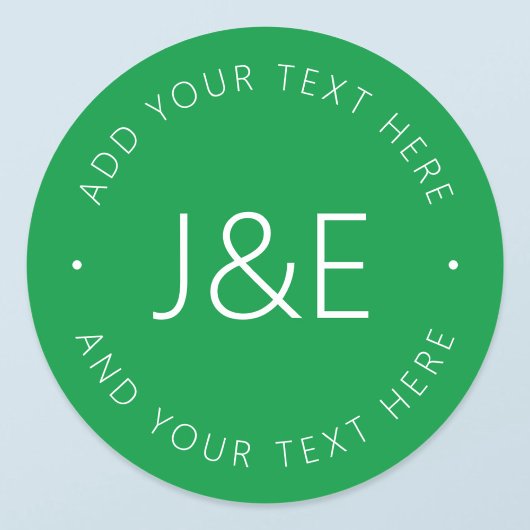Sticker Rond Modèle de texte élégant | Vert & Blanc