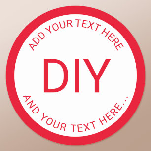 Sticker Rond Modèle de texte et de bordure circulaires DIY simp