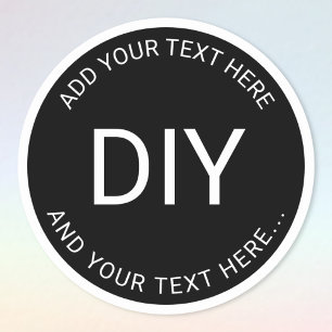 Sticker Rond Modèle de texte et de bordure circulaires DIY simp