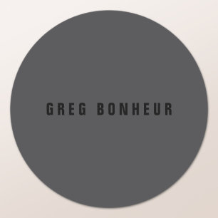 Sticker Rond Modèle de texte moderne ou autre Gris foncé