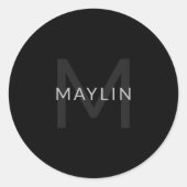 Sticker Rond Modèle de texte modifiable pour le nom monographiq (Devant)