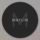 Sticker Rond Modèle de texte modifiable pour le nom monographiq