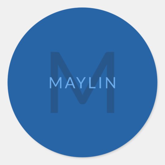 Sticker Rond Modèle de texte modifiable pour le nom monographiq (Devant)