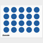 Sticker Rond Modèle de texte modifiable pour nom monogrammé etc (Feuille)