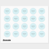 Sticker Rond Modèle de texte simple et élégant | Bleu Clair (Feuille)