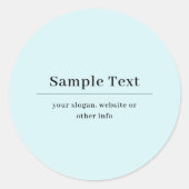 Sticker Rond Modèle de texte simple et élégant | Bleu Clair (Devant)