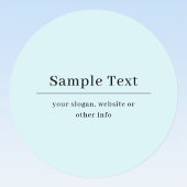 Sticker Rond Modèle de texte simple et élégant | Bleu Clair