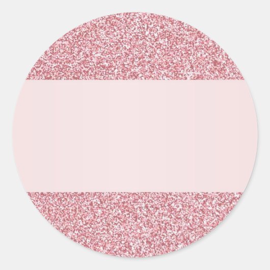 Sticker Rond Modèle de texte vierge avec paillettes en or rose (Devant)