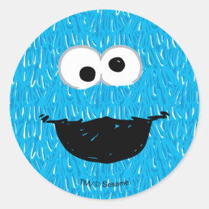 Sticker Rond Modèle de visage en fourrure du monstre de cookie