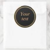 Sticker Rond Modèle d'élégance noir et or (Sac)