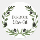 Sticker Rond Modèle d'emballage de bouteilles d'huile d'olive É (Devant)