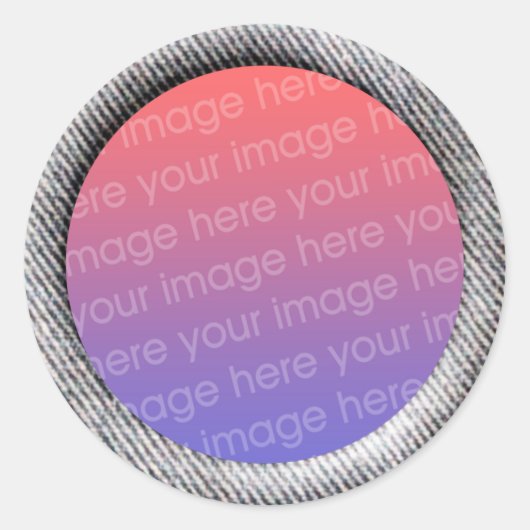 Sticker Rond Modèle Denim (bordure de trame 3d) (Devant)