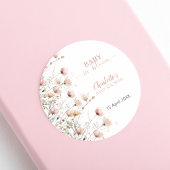 Sticker Rond modèle d'étiquette autocollante de fleurs sauvages