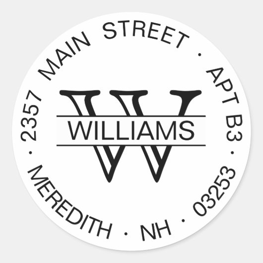 Sticker Rond Modèle d'étiquette d'adresse de retour arrondi (Devant)