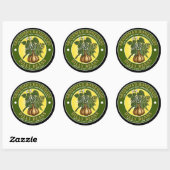 Sticker Rond Modèle d'étiquette d'art de haricots Dilly faits m (Feuille)