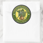 Sticker Rond Modèle d'étiquette d'art de haricots Dilly faits m (Sac)
