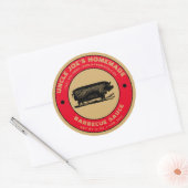 Sticker Rond Modèle d'étiquette de sauce barbecue maison Vintag (Enveloppe)