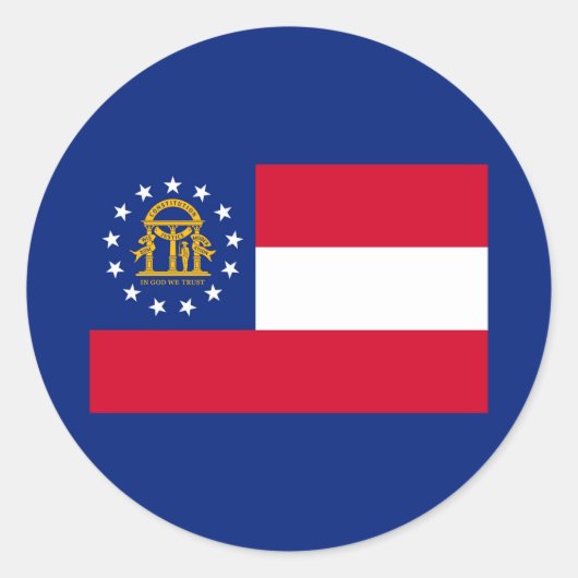 Sticker Rond Modèle du drapeau de l'État de Géorgie (Devant)