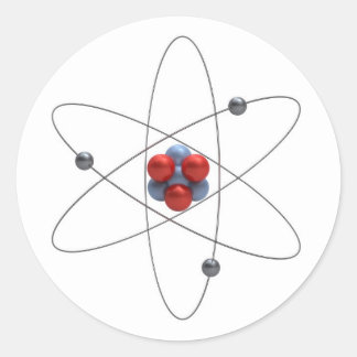 Sticker Rond Modèle d'un atome de lithium