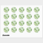 Sticker Rond Modèle en marbre vert vierge Ajouter du texte (Feuille)