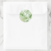 Sticker Rond Modèle en marbre vert vierge Ajouter du texte (Sac)