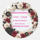 Sticker Rond Modèle faire-part de mariage (Devant)