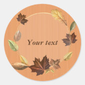 Sticker Rond Modèle Feuilles d'automne (Devant)