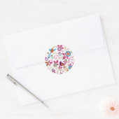 Sticker Rond Modèle floral (Enveloppe)
