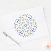 Sticker Rond Modèle floral (Enveloppe)