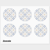 Sticker Rond Modèle floral (Feuille)