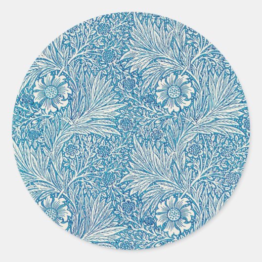 Sticker Rond Modèle Floral Blue William Morris (Devant)