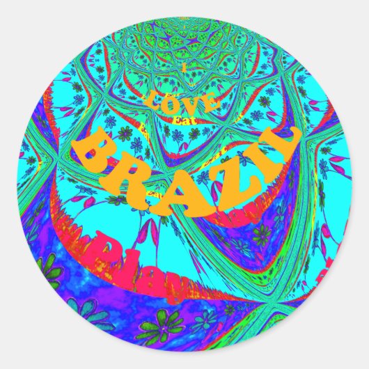 Sticker Rond Modèle floral dynamique : Hommage brésilien Manger (Devant)