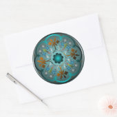 Sticker Rond Modèle floral médiéval (Enveloppe)