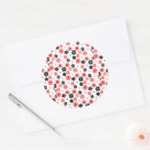 Sticker Rond Modèle Floral Monographique Moderne (Enveloppe)