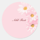 Sticker Rond Modèle floral rose Pastel, personnaliser, (Devant)