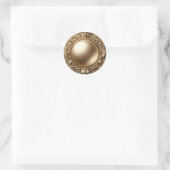 Sticker Rond Modèle Gold Pearl Blank (Sac)