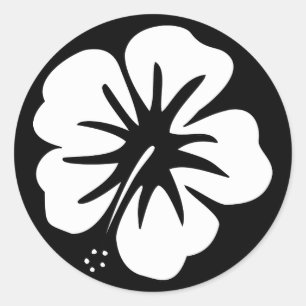 Sticker Rond Modèle Hibiscus