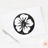 Sticker Rond Modèle Hibiscus (Enveloppe)