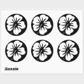 Sticker Rond Modèle Hibiscus (Feuille)