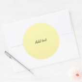 Sticker Rond Modèle jaune avec texte noir (Enveloppe)