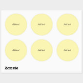 Sticker Rond Modèle jaune avec texte noir (Feuille)