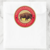Sticker Rond Modèle Jerky Buffalo fait maison (Sac)