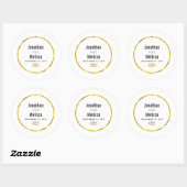 Sticker Rond modèle mariage couple (Feuille)