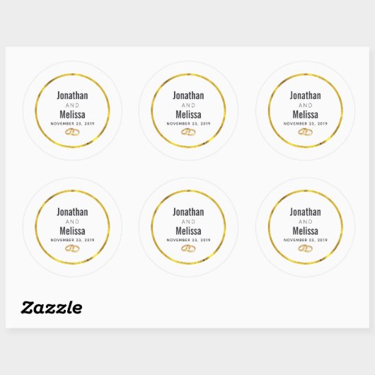 Sticker Rond modèle mariage couple (Feuille)