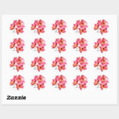 Sticker Rond Modèle Mariage rose (Feuille)