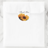 Sticker Rond Modèle Merci de tournesol jaune (Sac)