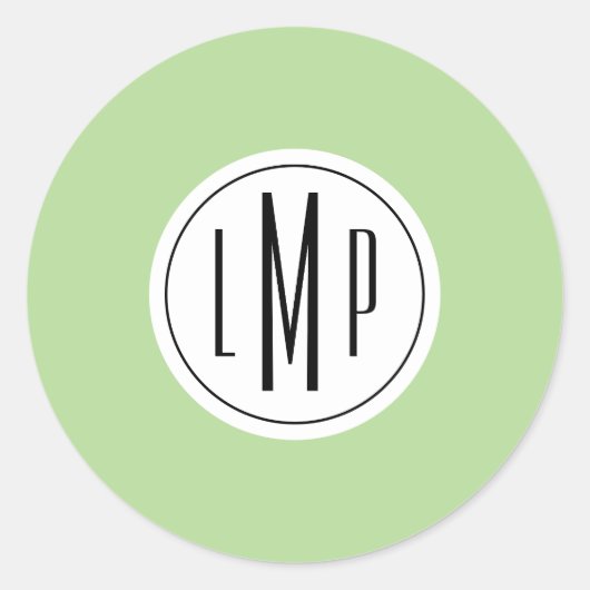 Sticker Rond modèle monogramme de 3 lettres (Devant)