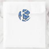 Sticker Rond Modèle motif de papillon bleu morpho (Sac)