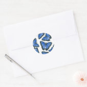 Sticker Rond Modèle motif de papillon bleu morpho (Enveloppe)